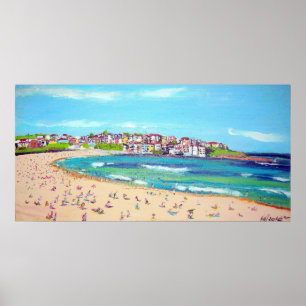 Trendy Bondi - Abstract, strandwandschilderij Poster