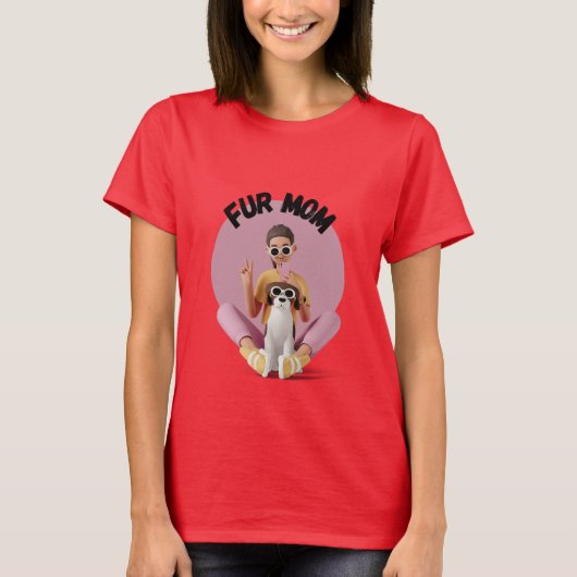 Trendy Bont Moeder T-Shirt - Show Pet Love in Stij (Voorkant)