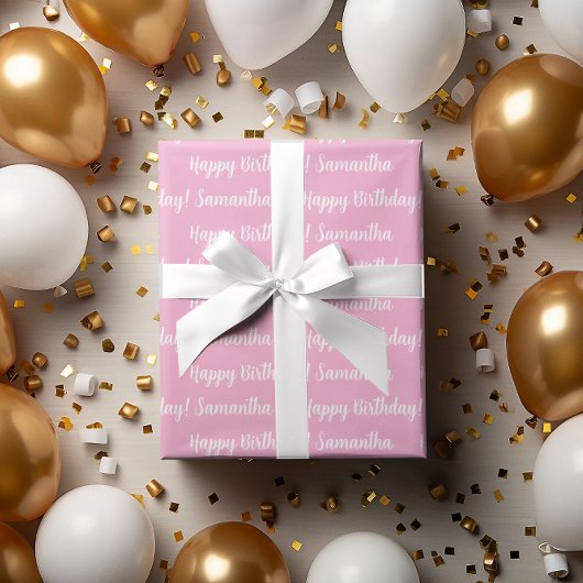 Trendy  boodschap | Naam Patroon Gift Cadeaupapier