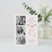 Trendy Boog 3 Foto Galentines Dag Kaart (Staand voorkant)