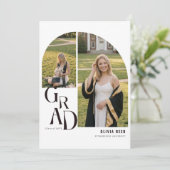 Trendy Boog Foto Collage Afstuderen Aankondiging (Staand voorkant)