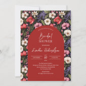 Trendy boog waterverf kleurrijke wilde bloemen kaart (Voorkant)