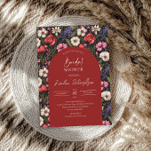 Trendy boog waterverf kleurrijke wilde bloemen kaart