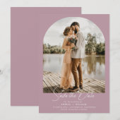 trendy boogfoto stoffige roos bruiloft Save the Da Save The Date (Voorkant / Achterkant)