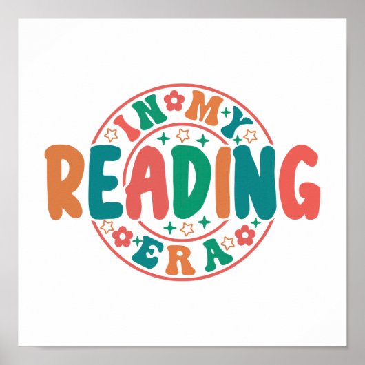 Trendy Book Lover "In My Reading Era" Sticker Poster (Voorkant)