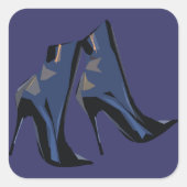 Trendy Boot Art Vierkante Sticker (Voorkant)
