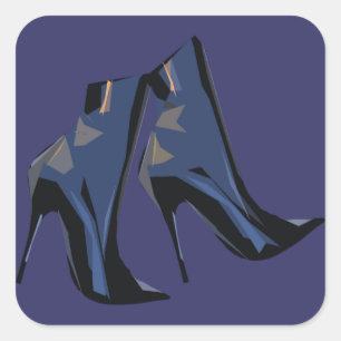 Trendy Boot Art Vierkante Sticker