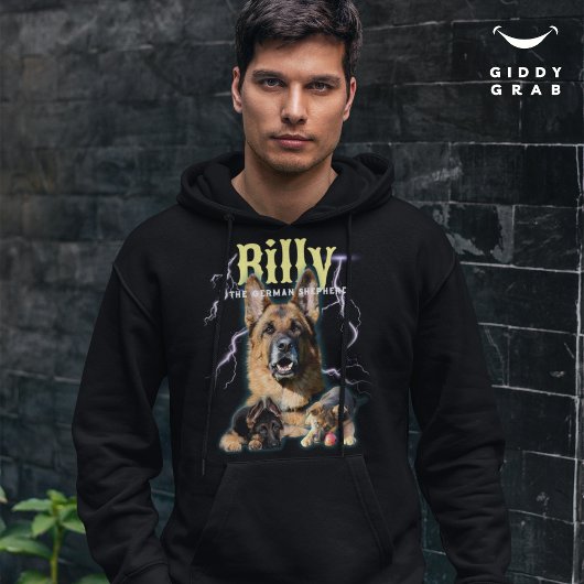 Trendy Bootleg Gepersonaliseerde Hond Foto 90s Hoodie
