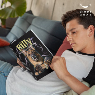 Trendy Bootleg Gepersonaliseerde Hond Foto 90s Notitieboek