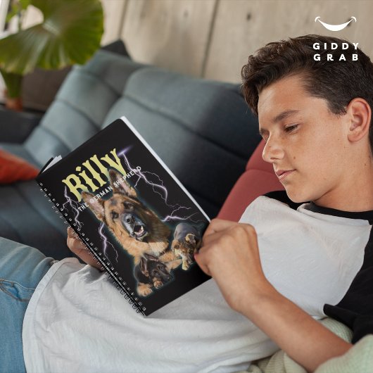 Trendy Bootleg Gepersonaliseerde Hond Foto 90s Notitieboek