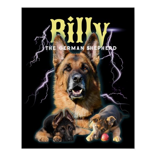 Trendy Bootleg Gepersonaliseerde Hond Foto 90s Perfect Poster (Voorkant)