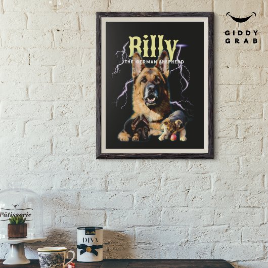 Trendy Bootleg Gepersonaliseerde Hond Foto 90s Perfect Poster