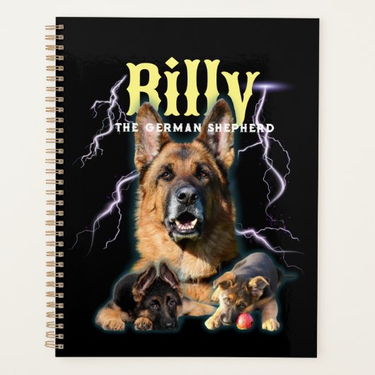 Trendy Bootleg Gepersonaliseerde Hond Foto 90s Planner (Voorkant)