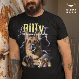 Trendy Bootleg Gepersonaliseerde Hond Foto 90s T-shirt