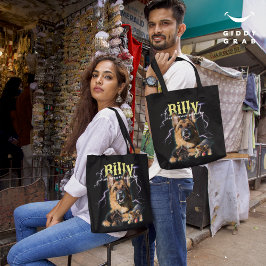 Trendy Bootleg Gepersonaliseerde Hond Foto 90s Tote Bag