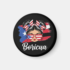 Trendy Boricua Meisje Puerto Rico Vlag Magneet