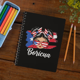 Trendy Boricua Meisje Puerto Rico Vlag Notitieboek