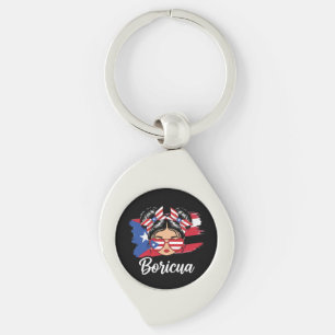 Trendy Boricua Meisje Puerto Rico Vlag Sleutelhanger