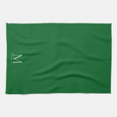Trendy bosgroene moderne sjabloon monogram chic theedoek (Horizontaal)