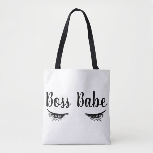 Trendy Boss Babe Eyelashes Tote Bag (Voorkant)