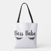 Trendy Boss Babe Eyelashes Tote Bag (Achterkant)