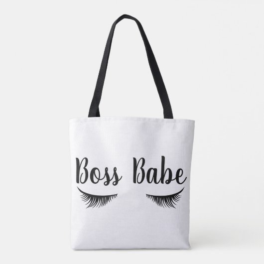 Trendy Boss Babe Eyelashes Tote Bag (Achterkant)