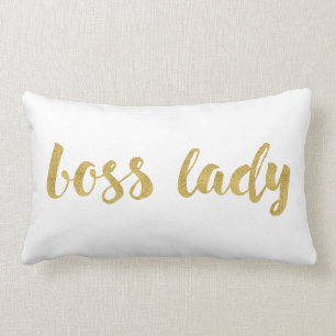 Trendy Boss Lady in goud decoratief script Kussen