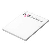 Trendy Boss Lady Modern Script Roze Zwart Notitieblok (Linkerzijde)