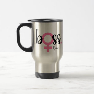 Trendy Boss Lady Moderne Typografie Custom Travel Reisbeker