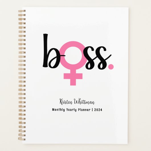Trendy Boss Lady Moderne Typografie Planner (Voorkant)