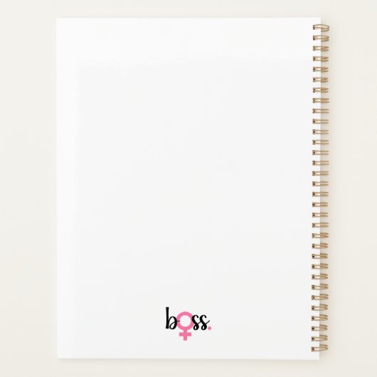 Trendy Boss Lady Moderne Typografie Planner (Achterkant)