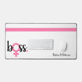 Trendy Boss Lady Moderne Typografie Roze bureau Bureaumat (Keyboard & Muis)