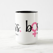 Trendy Boss Lady Mok Modern Typografie Roze Zwart (Midden)
