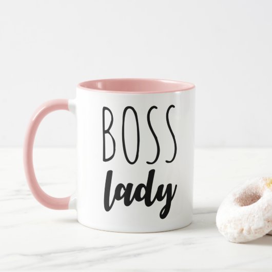 Trendy Boss Lady Typografie Mok (Met donut)