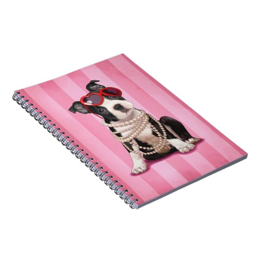 Trendy Boston Terrier Notitieboek (Rechterzijde)