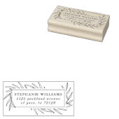 Trendy Botanical Leaves Lijst Name Return Address Rubberstempel (Gestempeld)