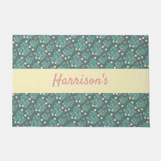 Trendy Botanical Monogrammed Doormat Deurmat (Voorkant)