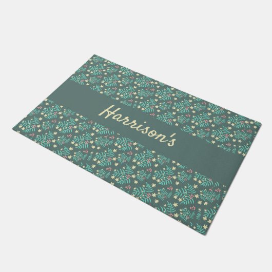 Trendy Botanical Monogrammed Doormat Deurmat (Schuin)