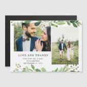 Trendy botanische bladeren | Foto bruiloft dank u (Voorkant / Achterkant)