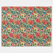 Trendy  botanische inspiratie van William Morris Fleece Deken (Voorkant (Horizontaal))