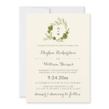 Trendy botanische krans met bladeren en artisjokke