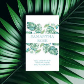 Trendy Botanische Monstera Palm Leaves Coastal Visitekaartje