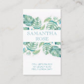 Trendy Botanische Monstera Palm Leaves Coastal Visitekaartje (Voorkant)