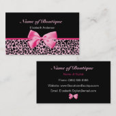 Trendy Boutique roze en zwarte luipaard roze lint Visitekaartje (Voorkant / Achterkant)