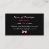 Trendy Boutique roze en zwarte luipaard roze lint Visitekaartje (Achterkant)