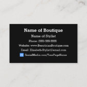 Trendy Boutique Roze en Zwarte Zebra FAUX Glitz Visitekaartje (Achterkant)