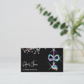 Trendy Bow Maid Schoonmaakhuis Sparkling Holograph Visitekaartje (Staand voorkant)