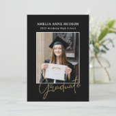 Trendy Bow Ribbon 2025 Afstuderen Foto Afstuderen Kaart (Staand voorkant)