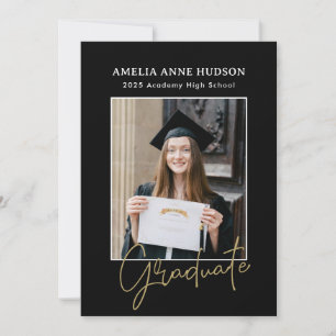 Trendy Bow Ribbon 2025 Afstuderen Foto Afstuderen Kaart