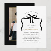 Trendy Bow Ribbon Afstuderen foto afstudeerfeest Kaart (Voorkant / Achterkant)